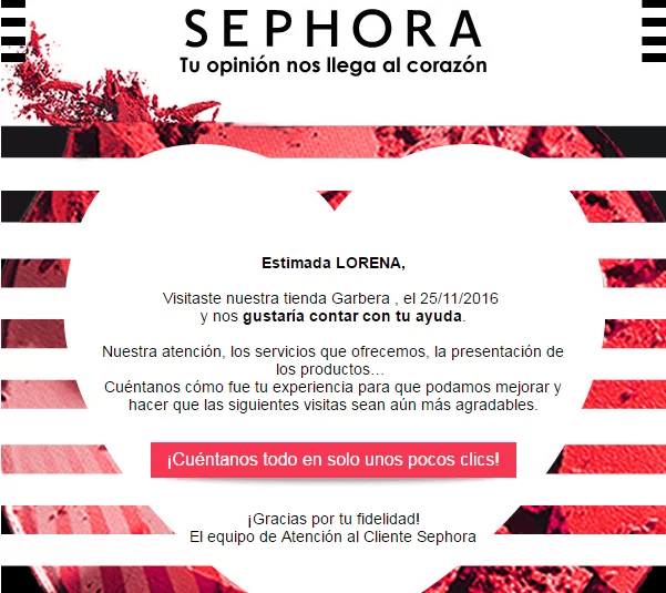 email transaccional ejemplo feedback