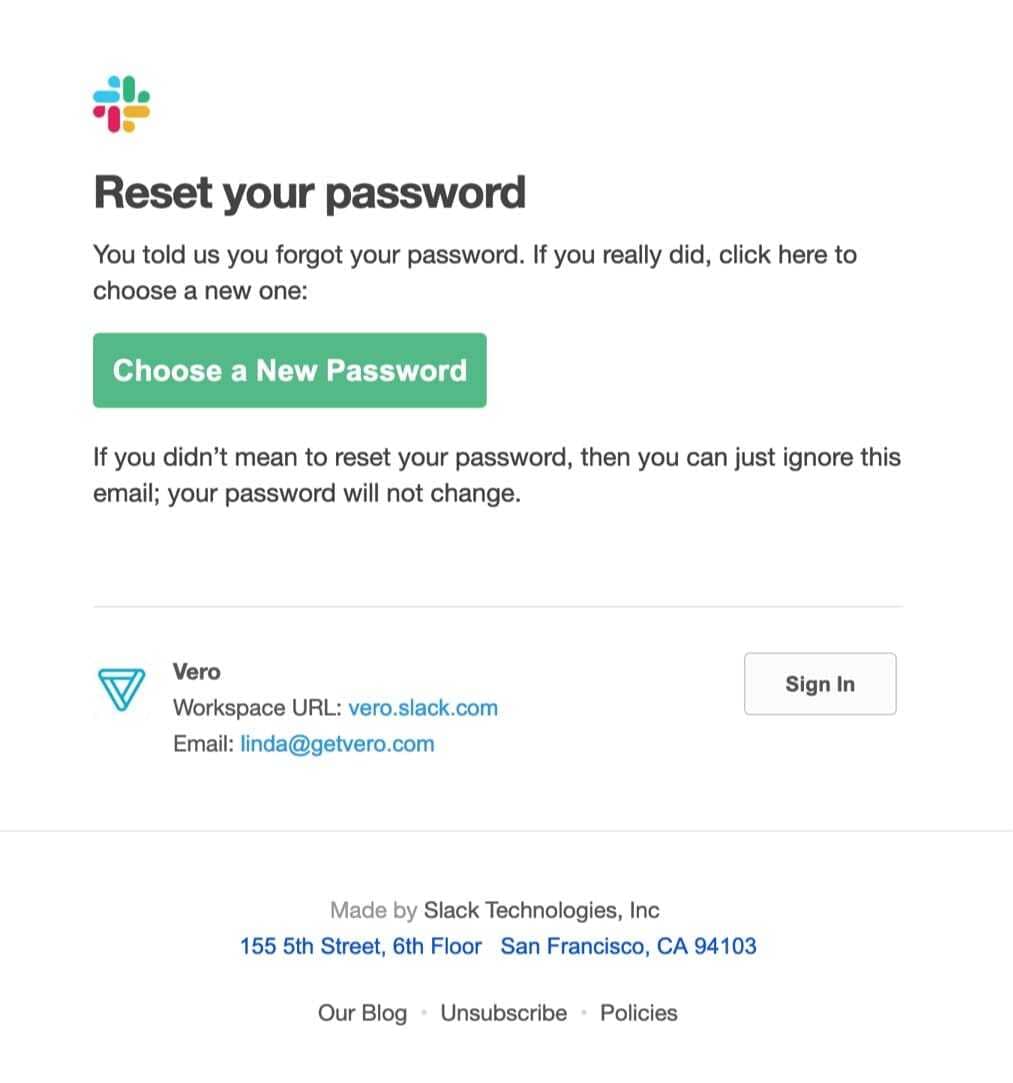 email transaccional ejemplo nueva contraseña