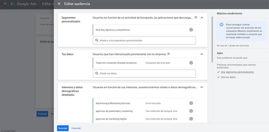 campaña maximo rendimiento google ads editar audiencia campaña maximo rendimiento google ads editar audiencia