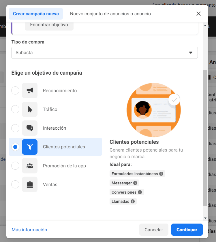 Objetivo clientes potenciales publicidad meta Objetivo clientes potenciales publicidad meta business manager