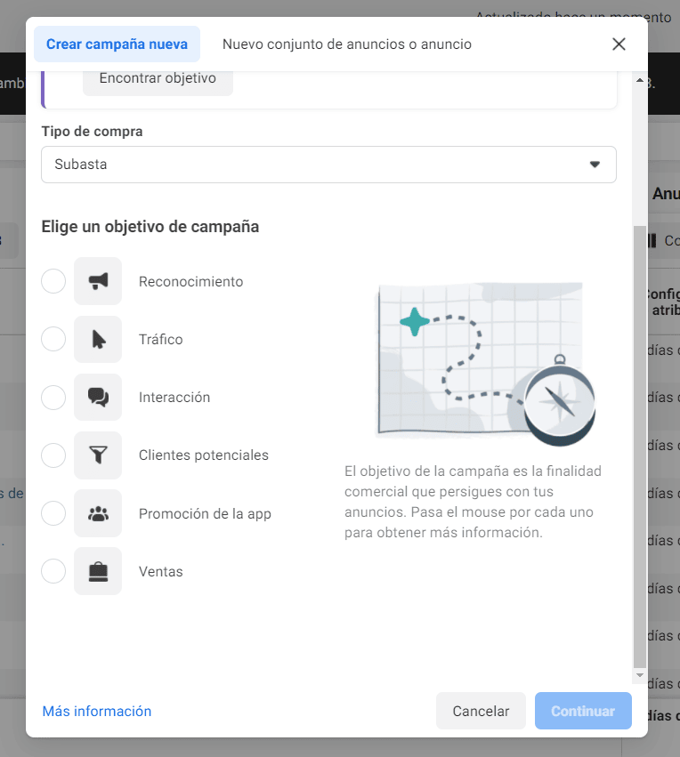 diferentes Objetivos de publicidad desde el Business manager Objetivos de publicidad desde el Business manager
