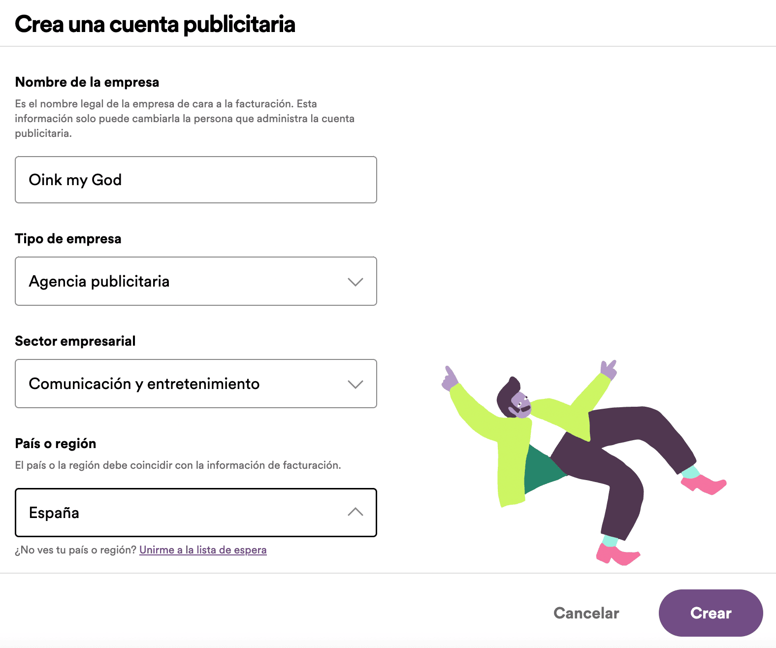 configurar cuenta spotify ad studio
