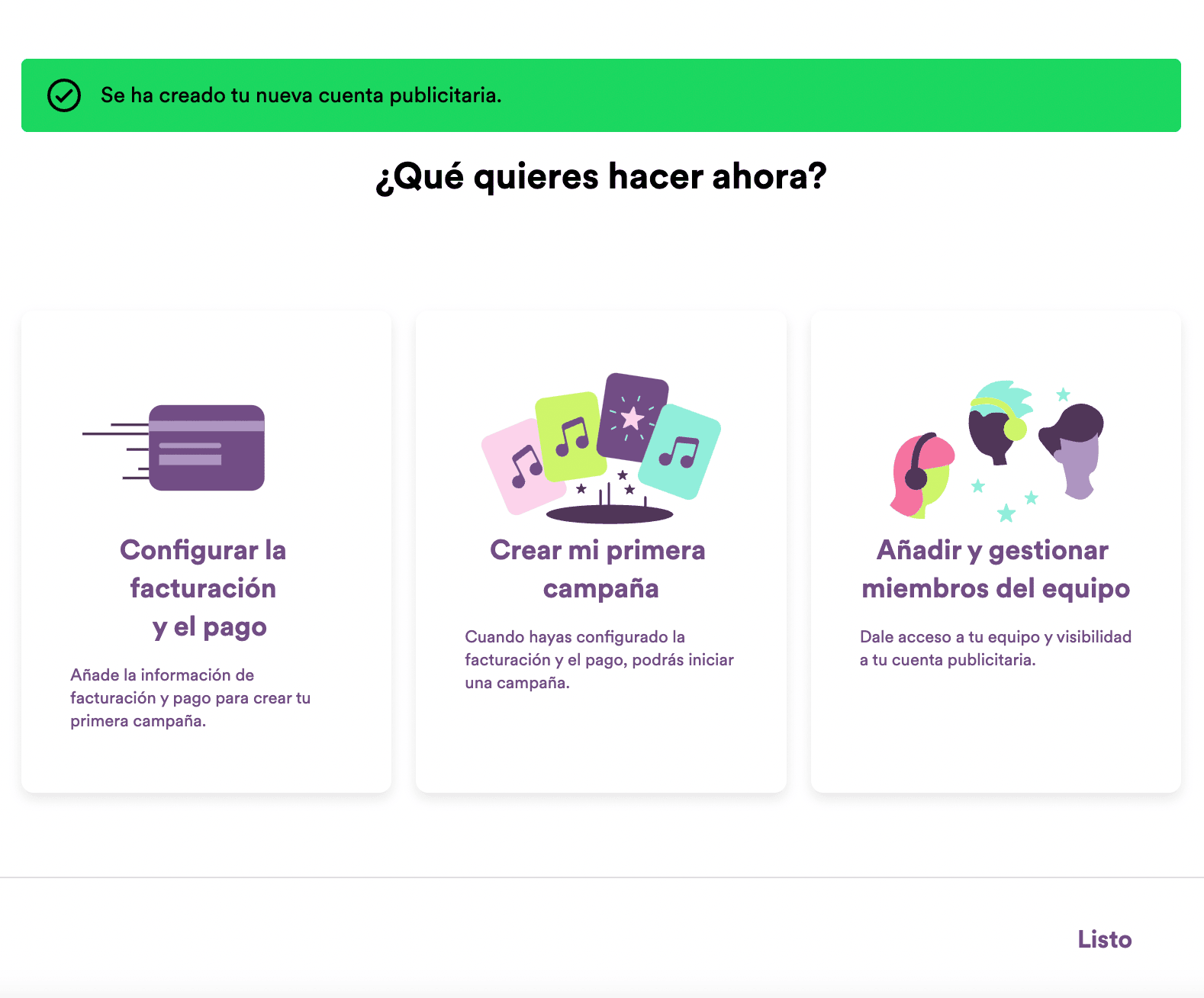 configurar cuenta spotify ad studio