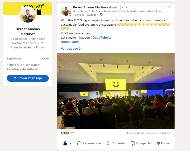 Ejemplo de Top Management Advocacy de Heura