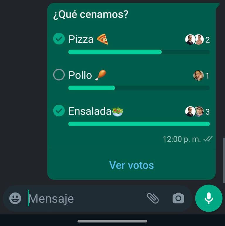 novedades whatsapp encuestas