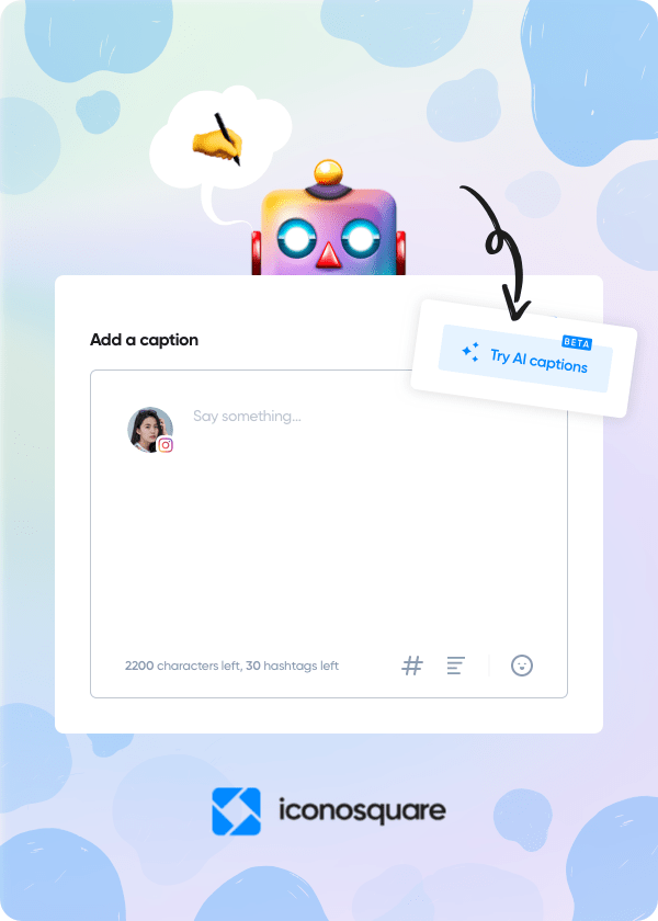 add a caption inteligencia artificial iconosquare
