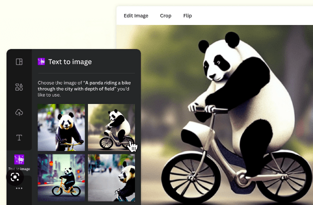 herramienta IA en canva para crear imagenes a partir de texto