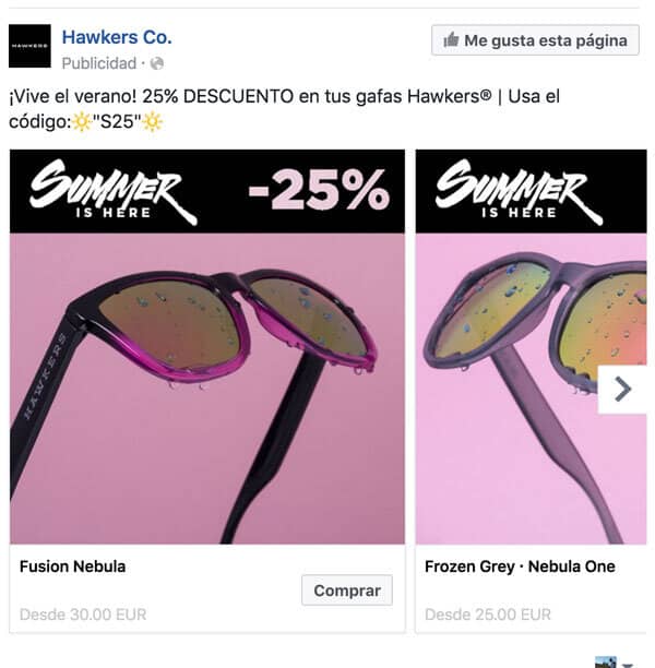 ejemplo hawkers meta ads