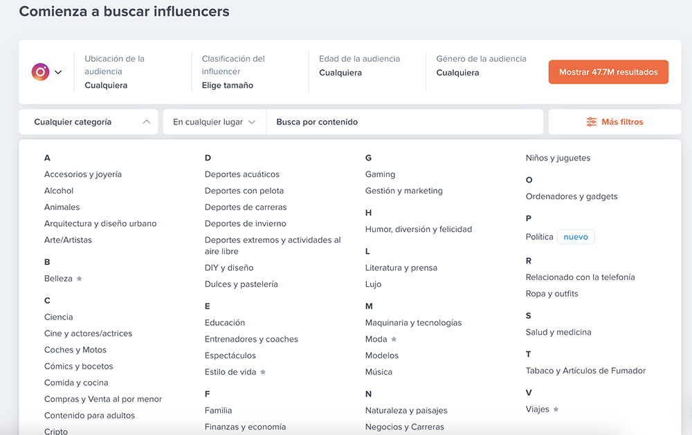 hypeauditor herramienta buscar influencers