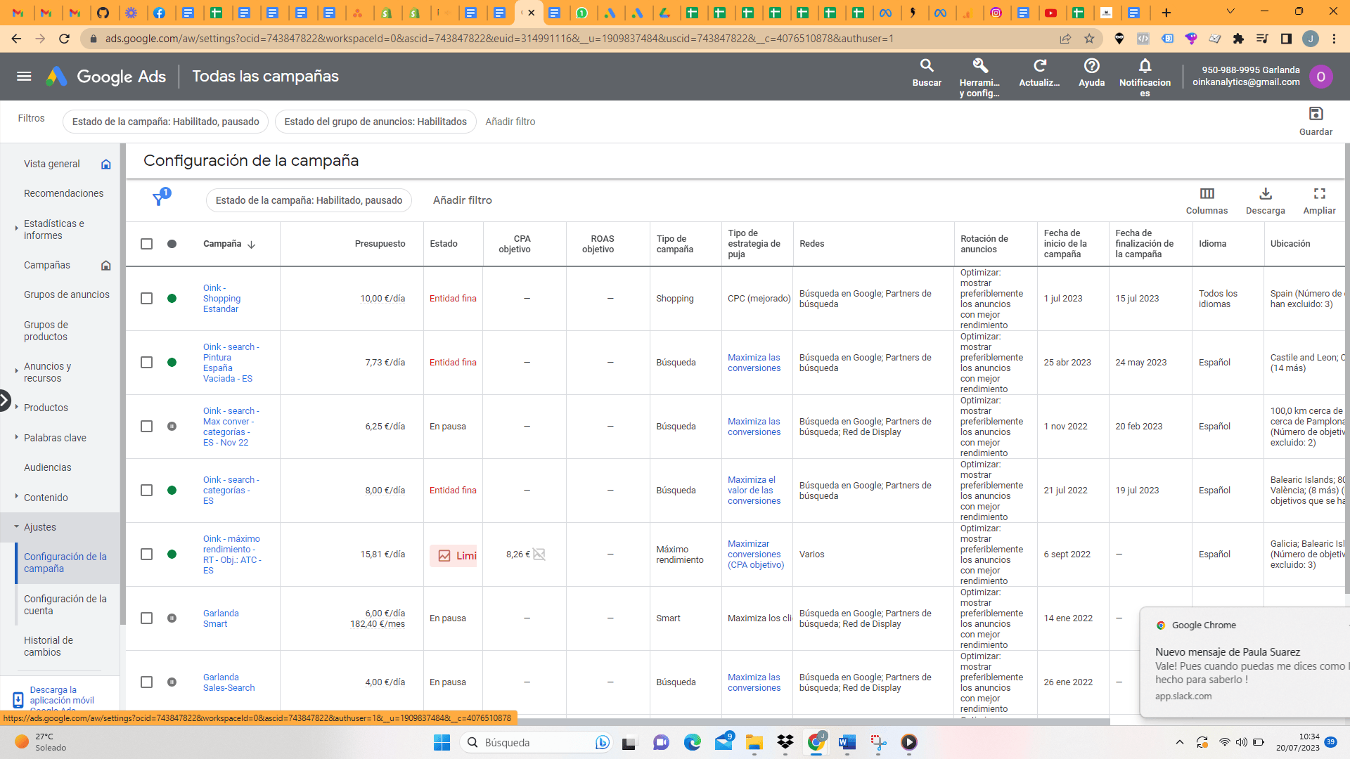 configuracion campaña display configuracion campaña display