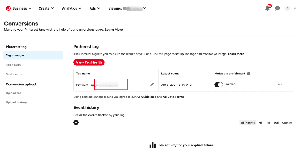 Instala la etiqueta de Pinterest a tu web