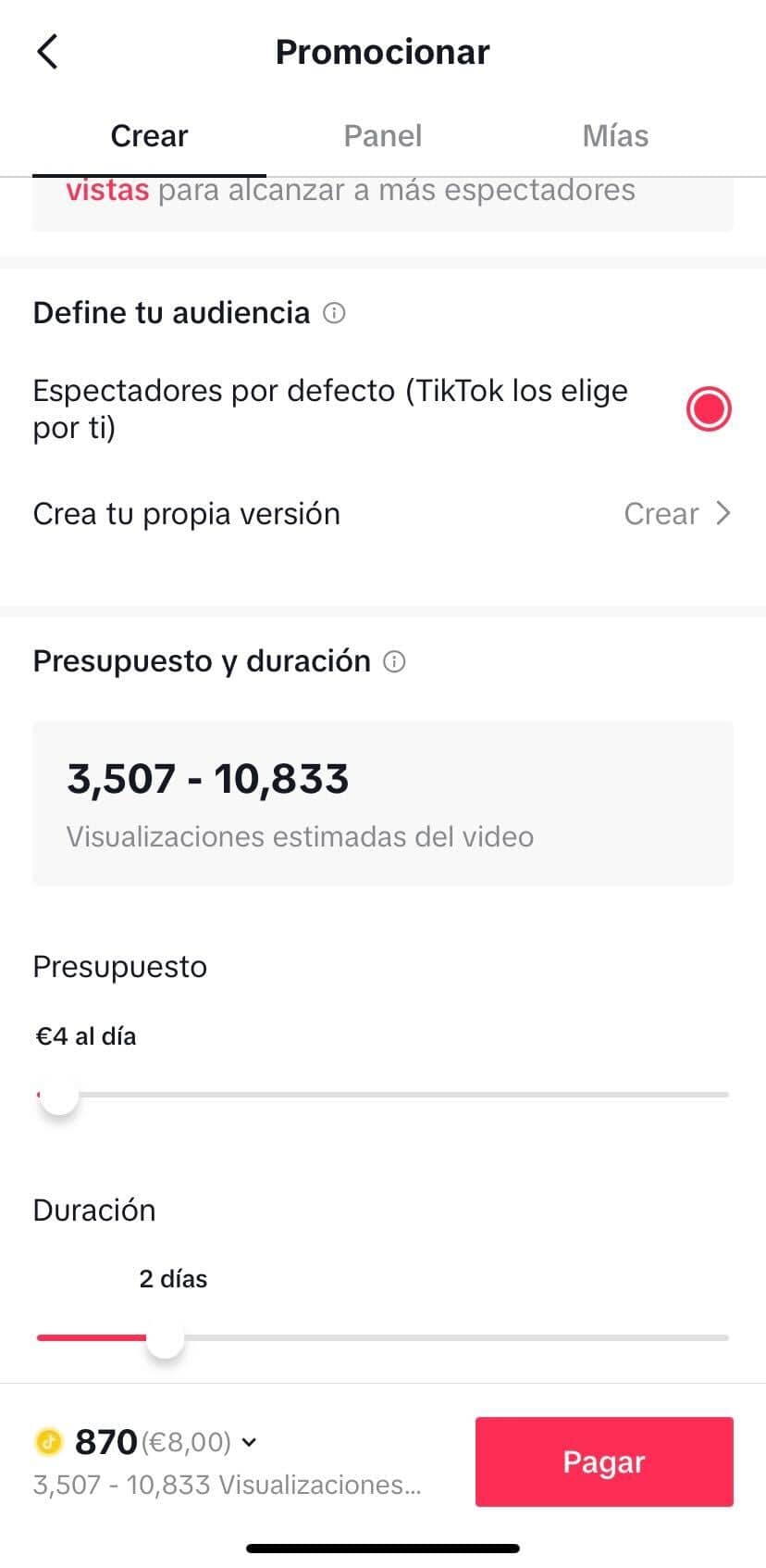 tiktok promocion audiencia