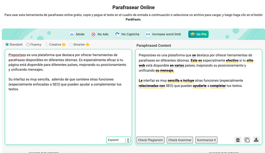 prepostseo herramienta de parafraseo