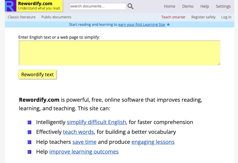 rewordify herramienta de parafraseo
