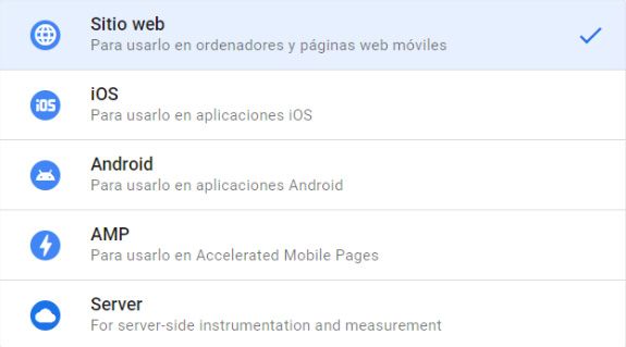 plataformas objetivo de un contenedor de Google Tag Manager