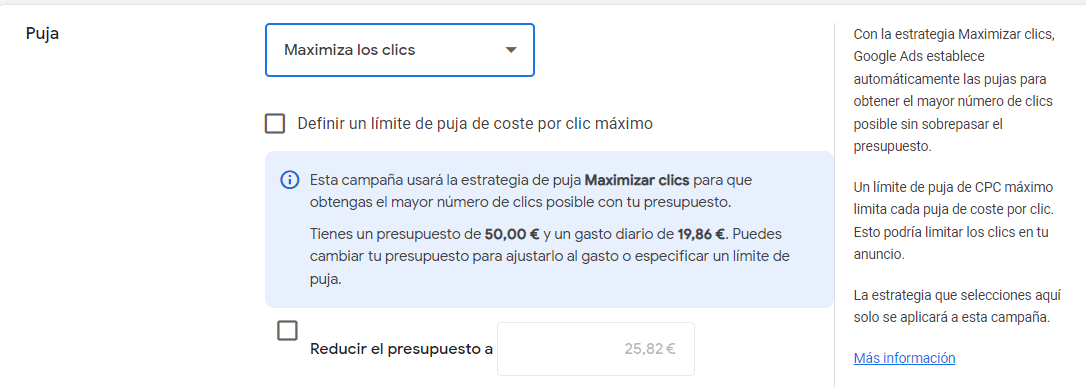 Estrategia de puja de Maximizar Clicks en Google Ads Estrategia de puja de Maximizar Clicks en Google Ads
