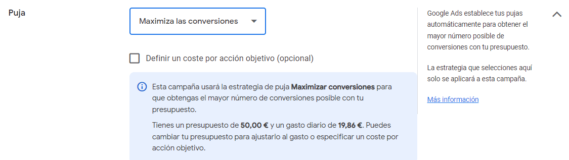 Estrategia de puja de Maximizar Conversiones en Google Ads Estrategia de puja de Maximizar Conversiones en Google Ads