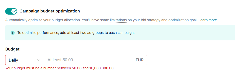 crear una campaña_paso 4 tiktok daily budget crear una campaña_paso 4 tiktok daily budget