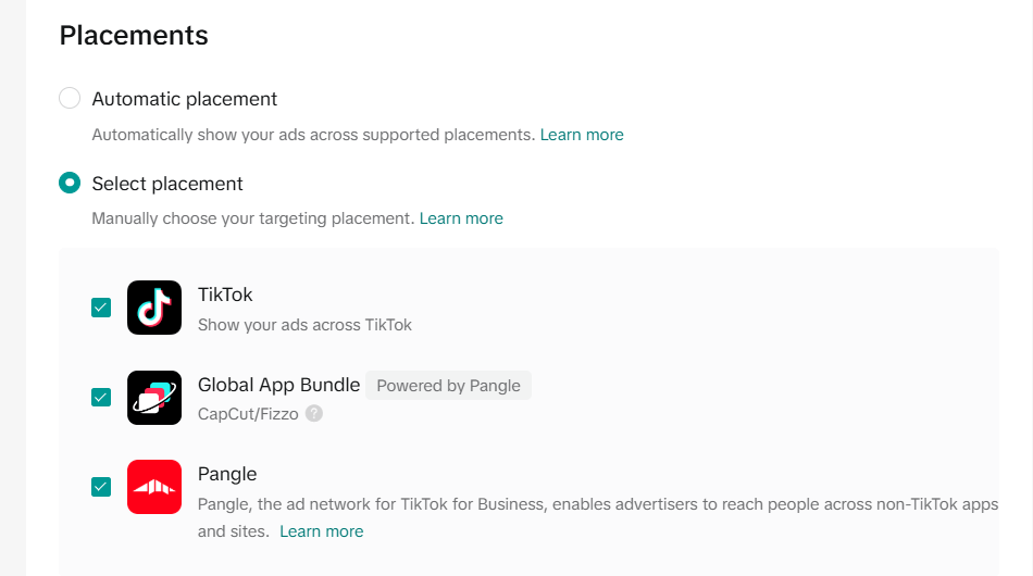 crear una campaña_paso 5 tiktok ubicaciones crear una campaña_paso 5 tiktok placements