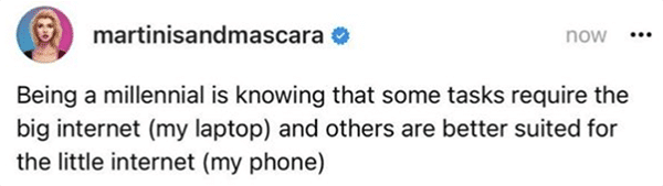 tweet being a millenial