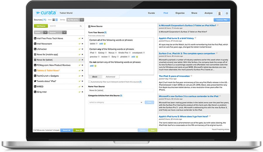 curata herramienta de content curation