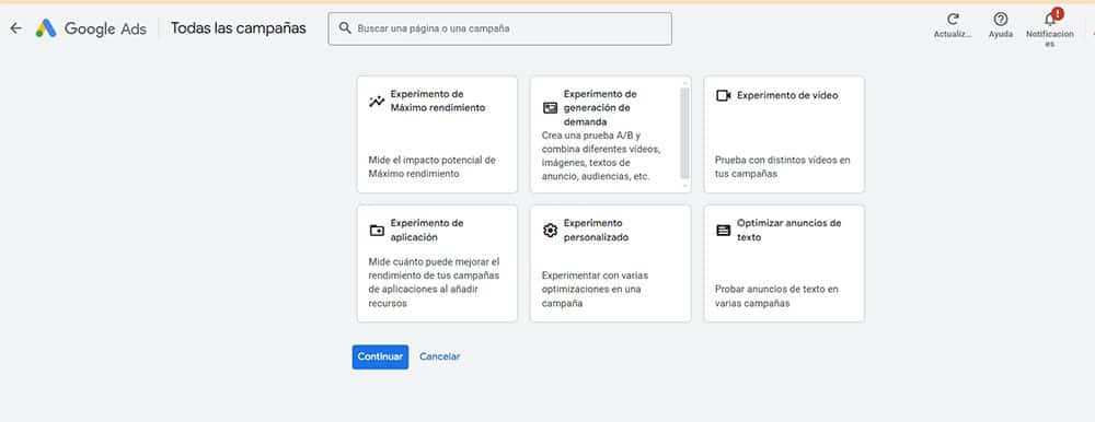 google ads experimentos ab campañas