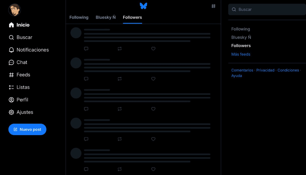 bluesky interfaz