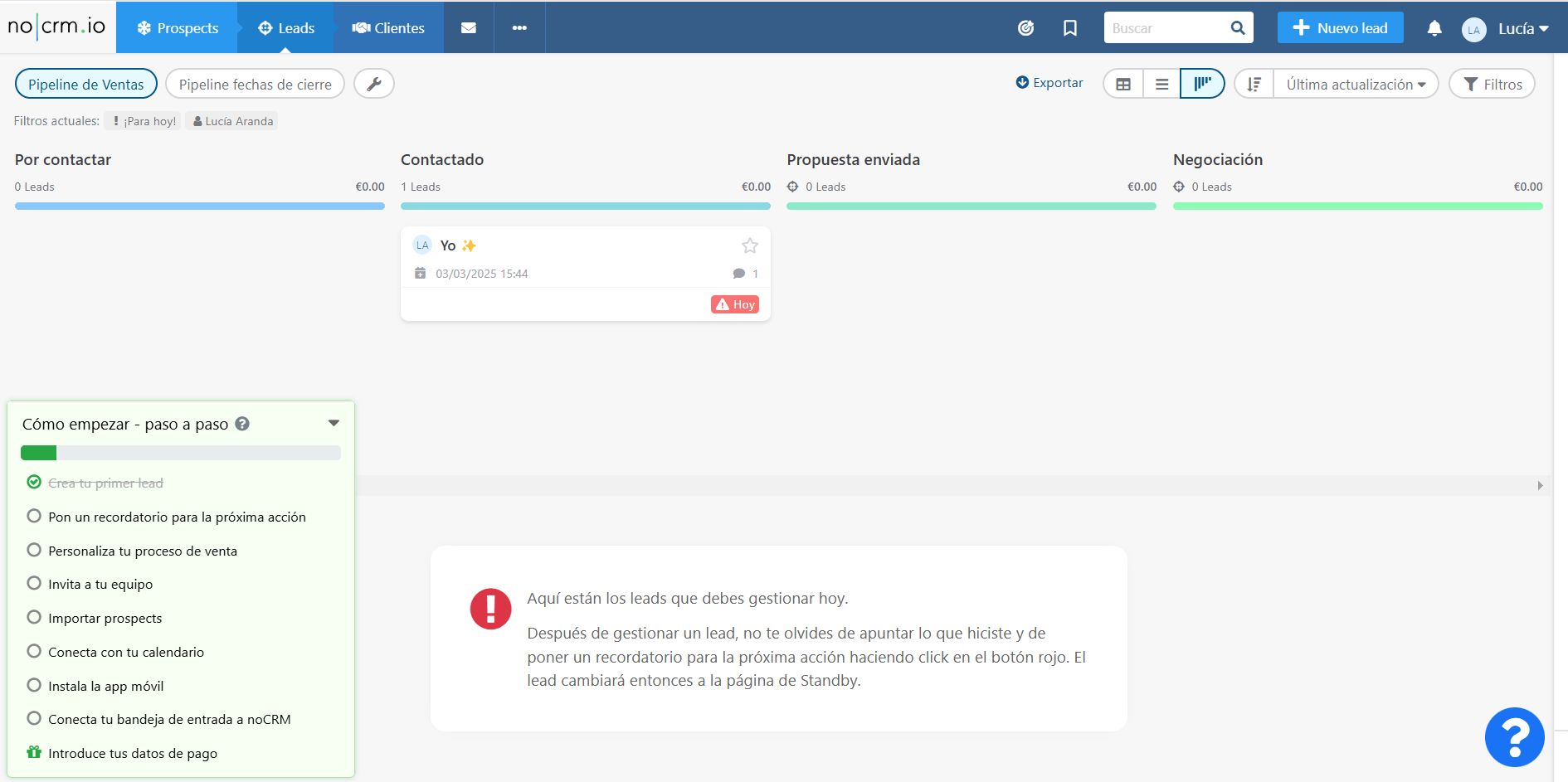 nocrm pipeline ventas