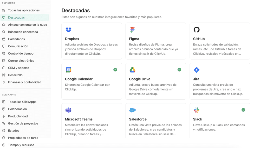clickup integraciones