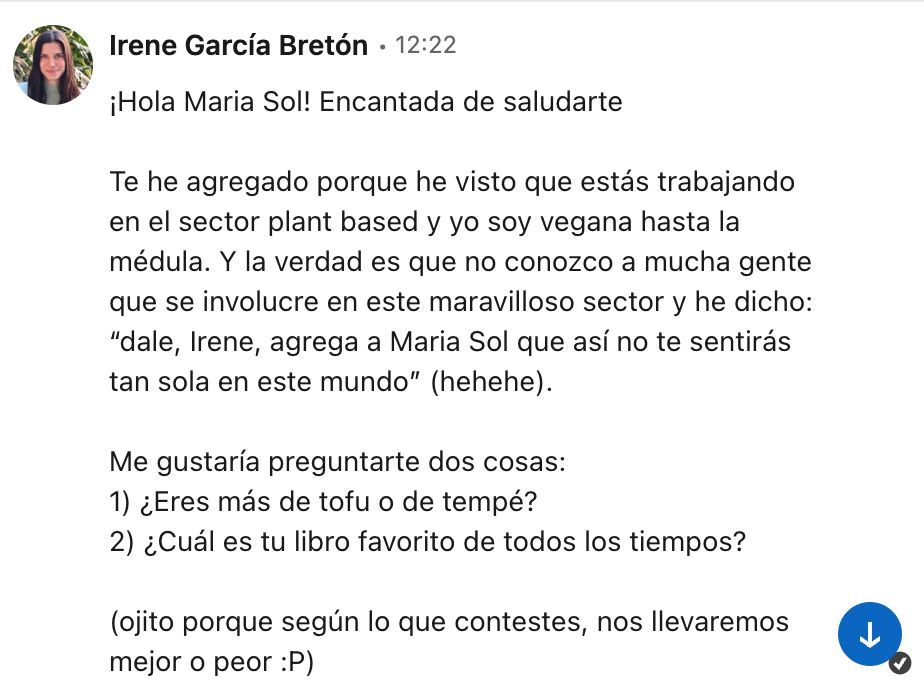 mensaje de linkedin buenas prácticas