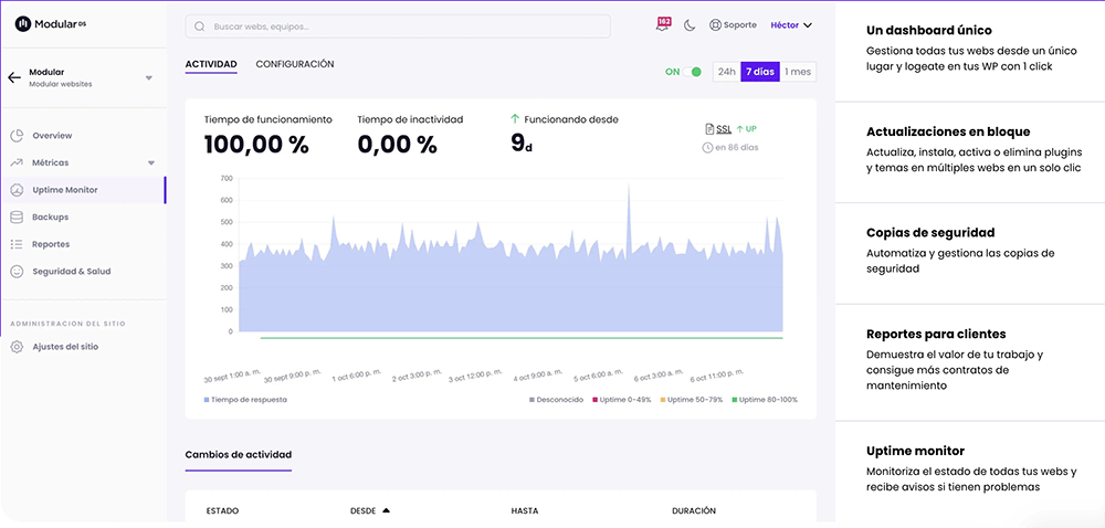 modular ds automatizacion control mantenimiento webs wordpress
