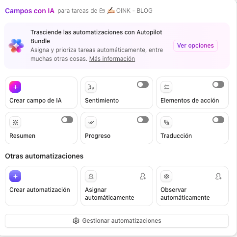 automatizar tareas con clickup